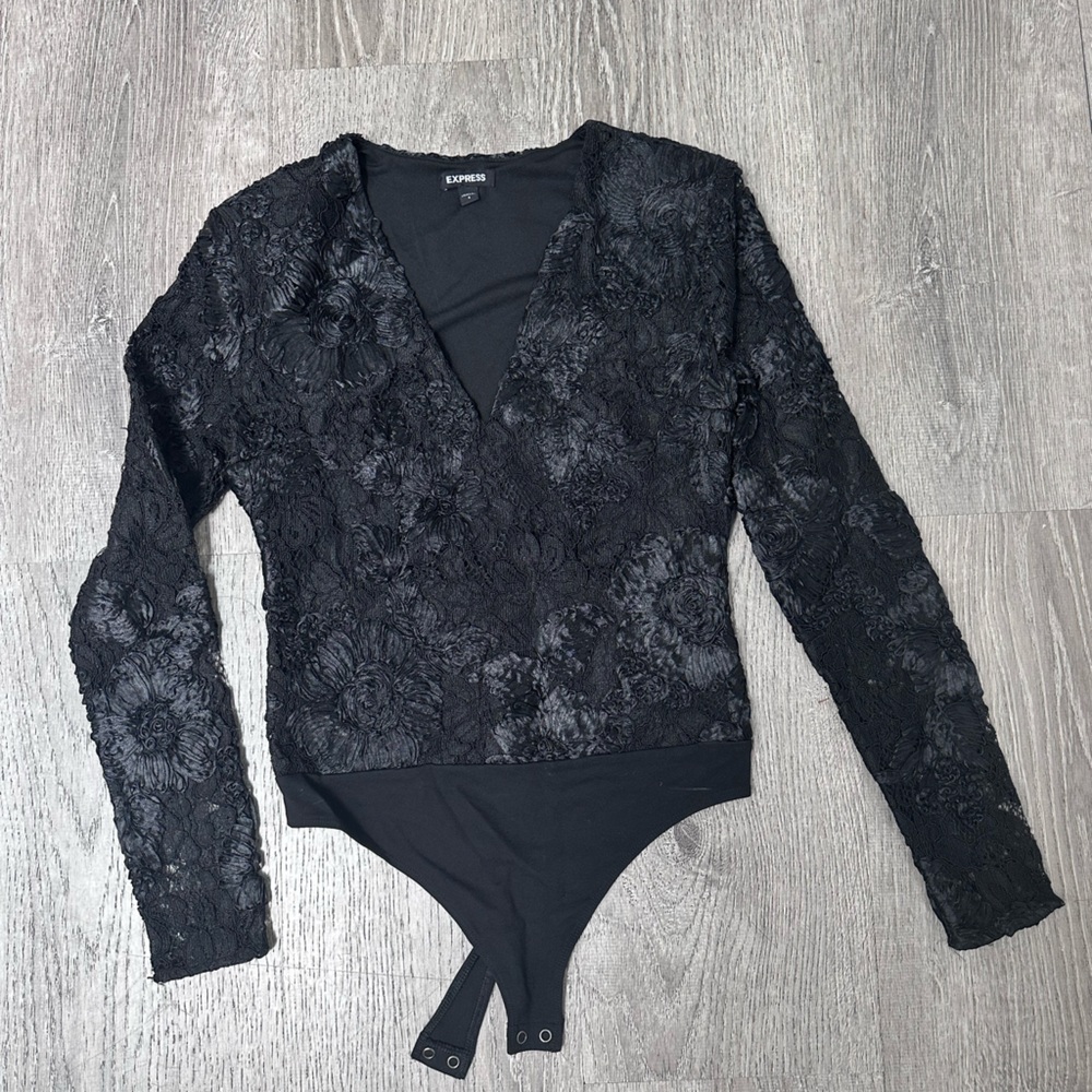 Black Lace Bodysuit Top